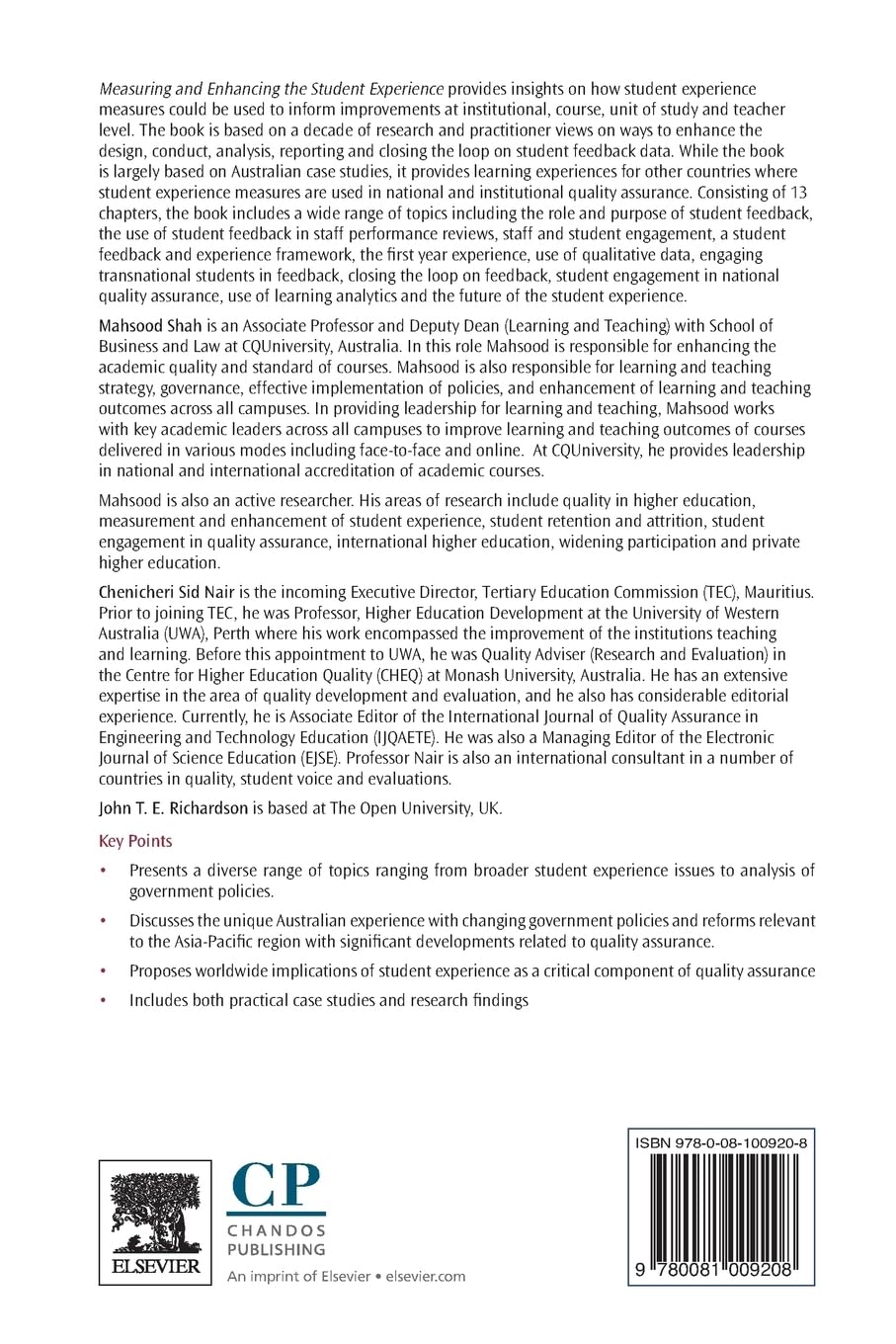 Measuring and Enhancing the Student Experience