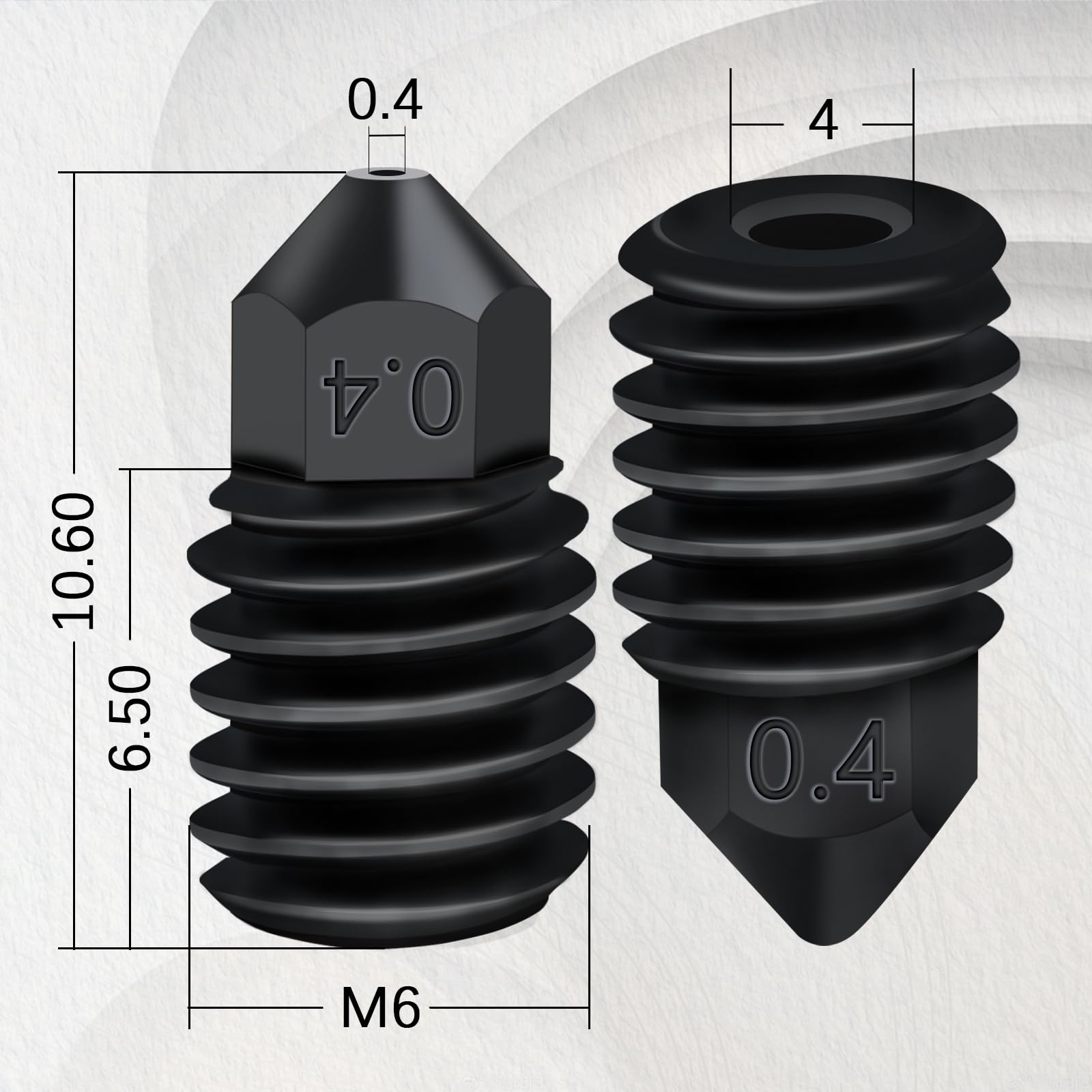 IdeaFormer 5 szt. 0,4 mm dysza ze stali hartowanej do drukarki 3D do Bambulab P1P P1S X1 X1 X1E, dysza ze stali hartowanej do laboratorium Bambu