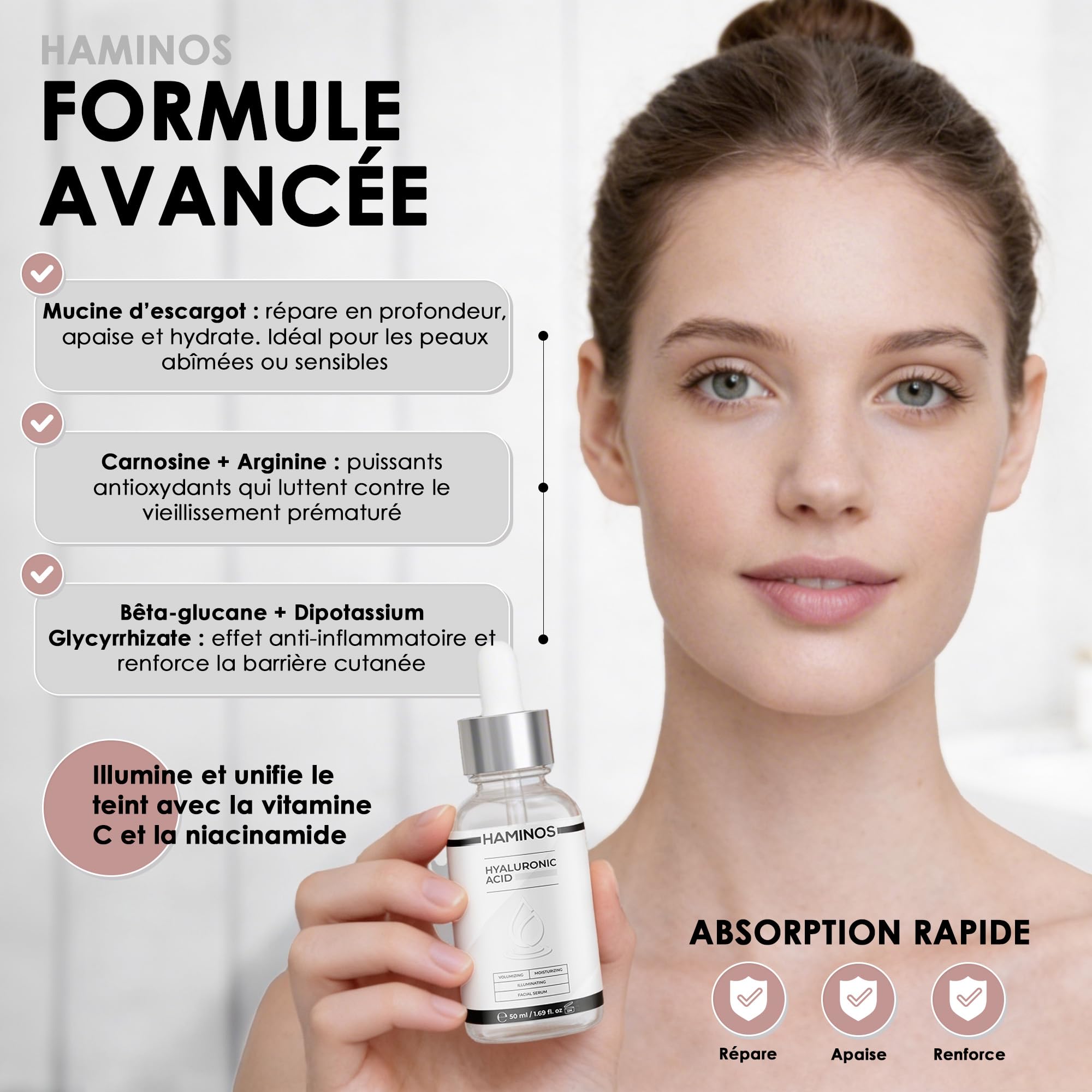 Masseur Visage Microcourant avec Roller 3D, 3 Niveaux d’Intensité, Appareil Massage Visage pour Lifting, Contour du Visage, Cou, Bras et Jambes, UTILISATION OBLIGATOIRE AVEC LE SÉRUM