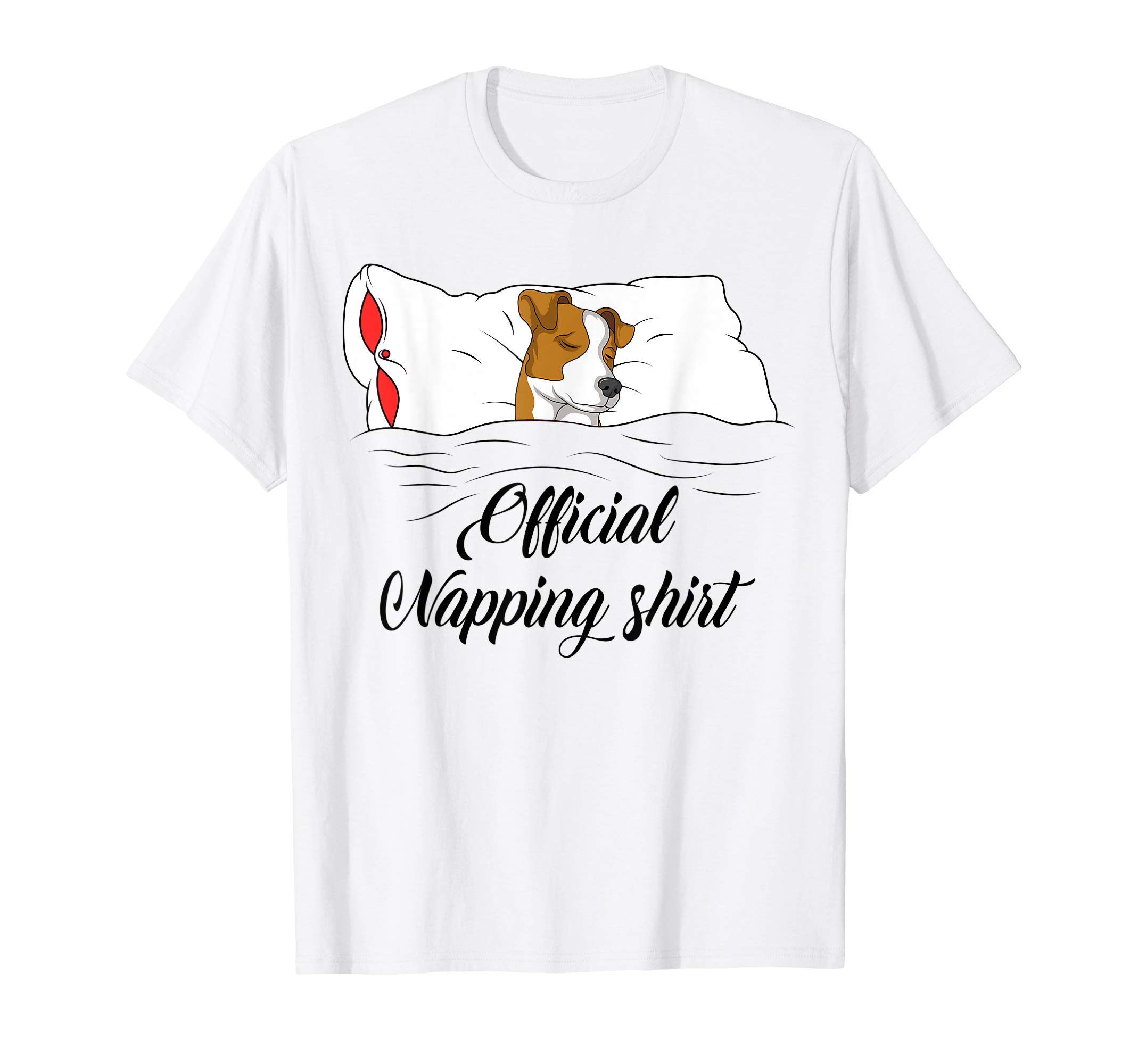 Jack Russell Apparel & Gift IdeasSleeping Jack Russell Terrier Pyjamas Gift Official Napping T-ShirtOEKO-TEX STANDARD 100