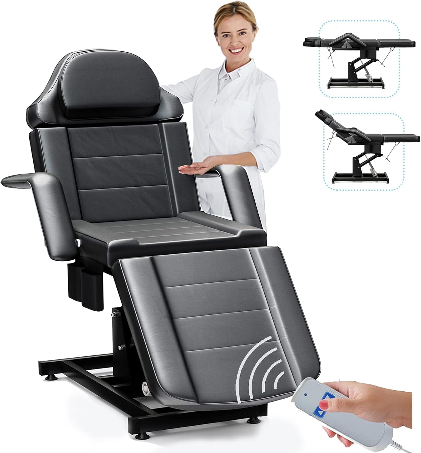 Icoget Electric Tattoo Chair Bed, 4Section Esthetician