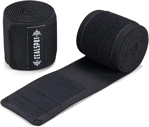 Miniatura 6 de Rodilleras Zealspot (par) de compresión y soporte elástico para entrenamiento cruzado, WOD, gimnasio, entrenamiento, levantamiento de pesas, fitness