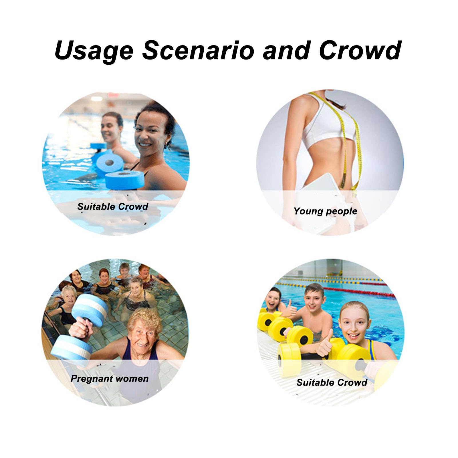 Water Weights Aquatic Exercise Dumbbells, Long Water Dumbbells, EVA Foam Dumbell, Pool Water Fitness Equipment for Weight Loss, or Water Aerobic Exercise Orange and Blue