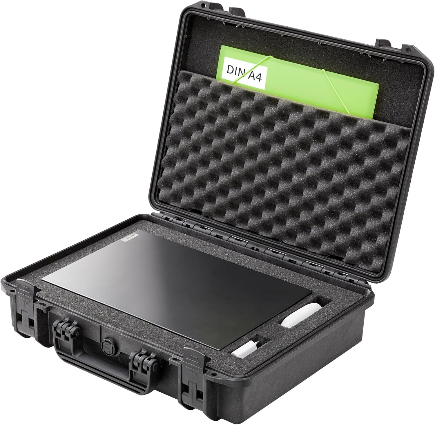 TOMcase custodia impermeabile da esterno per notebook/laptop fino a 17" e accessori, valigetta rigida infrangibile con schiuma a trama configurabile, custodia da trasporto