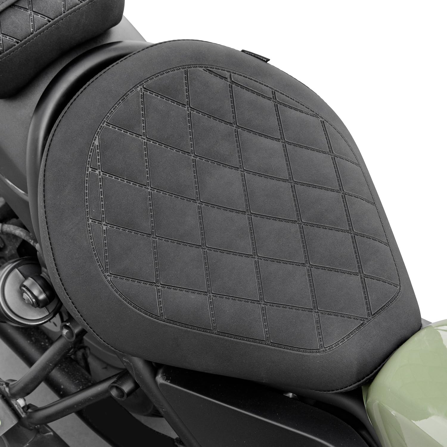 Asiento de Conductor para Rebel CMX 500 300 2017-2024 2025 2026 Motocicleta Asiento Delantero Individual (Delantero- Negro)
