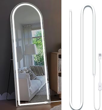 ZSLAIFU LED Vanity Lights for Mirror, Hollywood Style Makeup Lighting, 13.2FT White Strip Lights for Mirror, Dimmable Makeup Vanity Light Strip for Bathroom, Dressing Table and DIY Lighting
