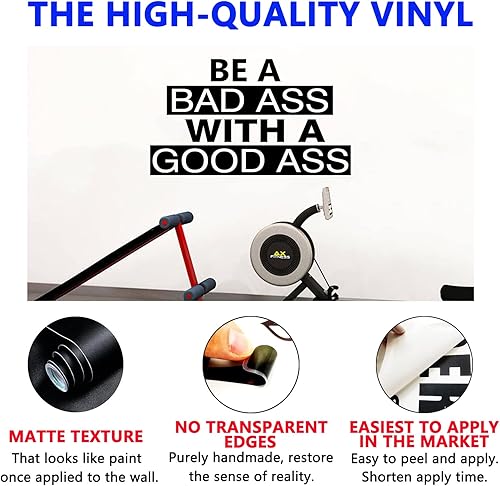 Miniatura 2 de SEATUNE Calcomanías de pared para gimnasio, calcomanías motivacionales para pared, citas inspiradoras para mujeres, deportes, correr, yoga, baile,