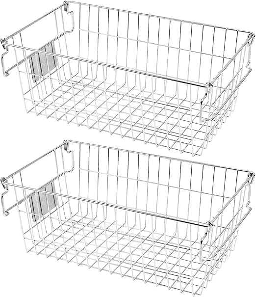 Orgneas Large Stackable Wire Baskets for Pantry Organization and