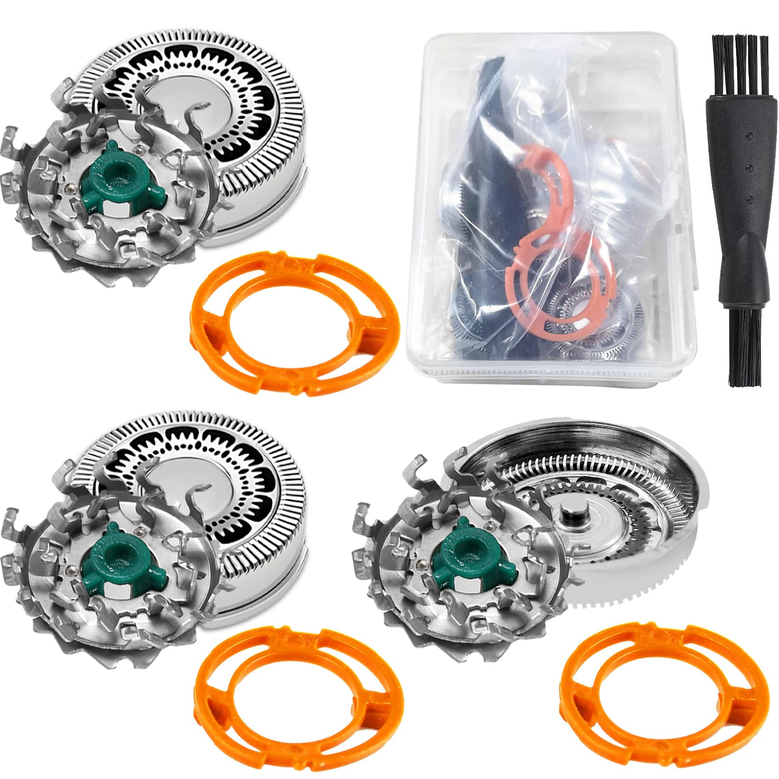3 Pack SH60 Replacement Heads Compatible with Ph**ips No**lco Series 6000(S6xxx), Replacement Blades for Wet Dry Electric Razor Shaving with Cleaning Brush & 3 Blade Retaining Rings, Not for S6600