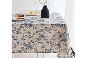 Wreath Blue and White Floral Farmhouse Tablecloth