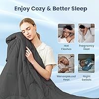 Vista 7 de Cozy Bliss x Sorona® Viscose Natural Fiber Cooling Comforter Twin Size, Reversible Silky Smooth Cooling Blanket with Q-Max＞0.45 for Hot Sleepers &