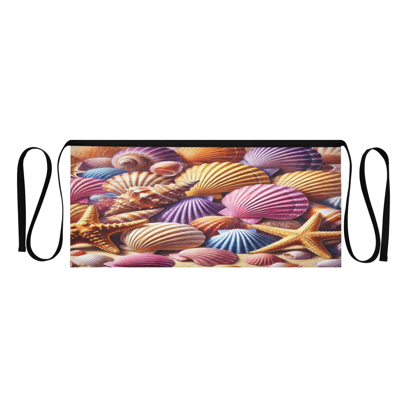 YKZEYK Colorful Seashells Aprons for Women with Pockets Waterdrop Resistant Server Waitress Half Apron Adjustable Hair Stylist Apron for Restaurant Kitchen Maid Aprons