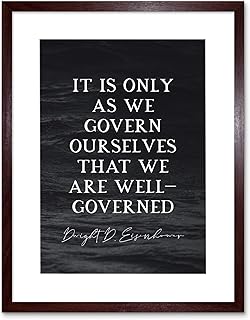 Artery8 Slate Quote Dwight D Eisenhower Govern Ourselves Well Artwork Framed Wall Art Print 12X16 Inch