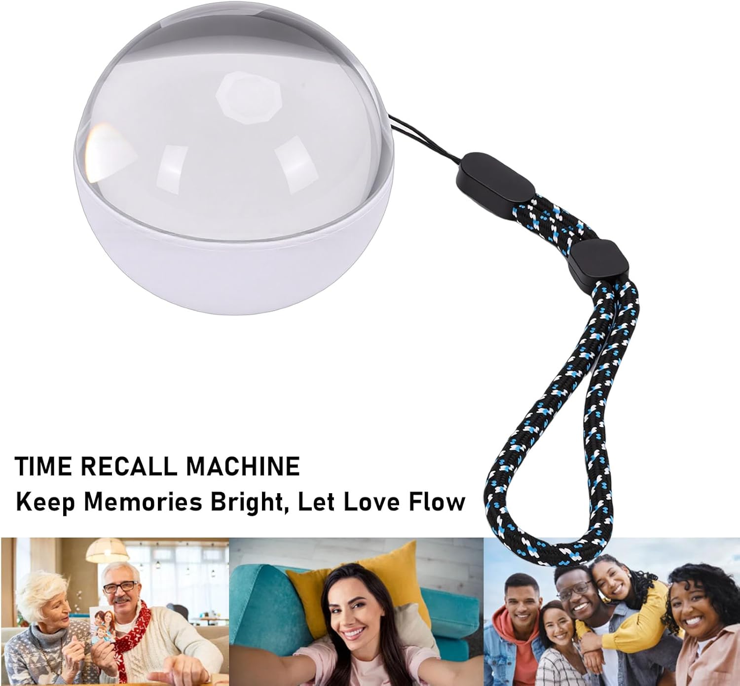 Vikye Memory Orb Video Player, 2.7" Personalized Crystal Sphere Upload Photos & Videos, 4GB Rechargeable Crystal Ball Keepsake for Wedding