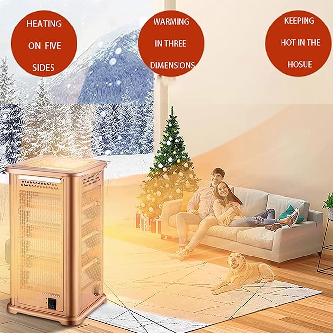 Calefactor Eléctrico Portátil 220V con Calentamiento Rápido y 5 Lados miniatura 3