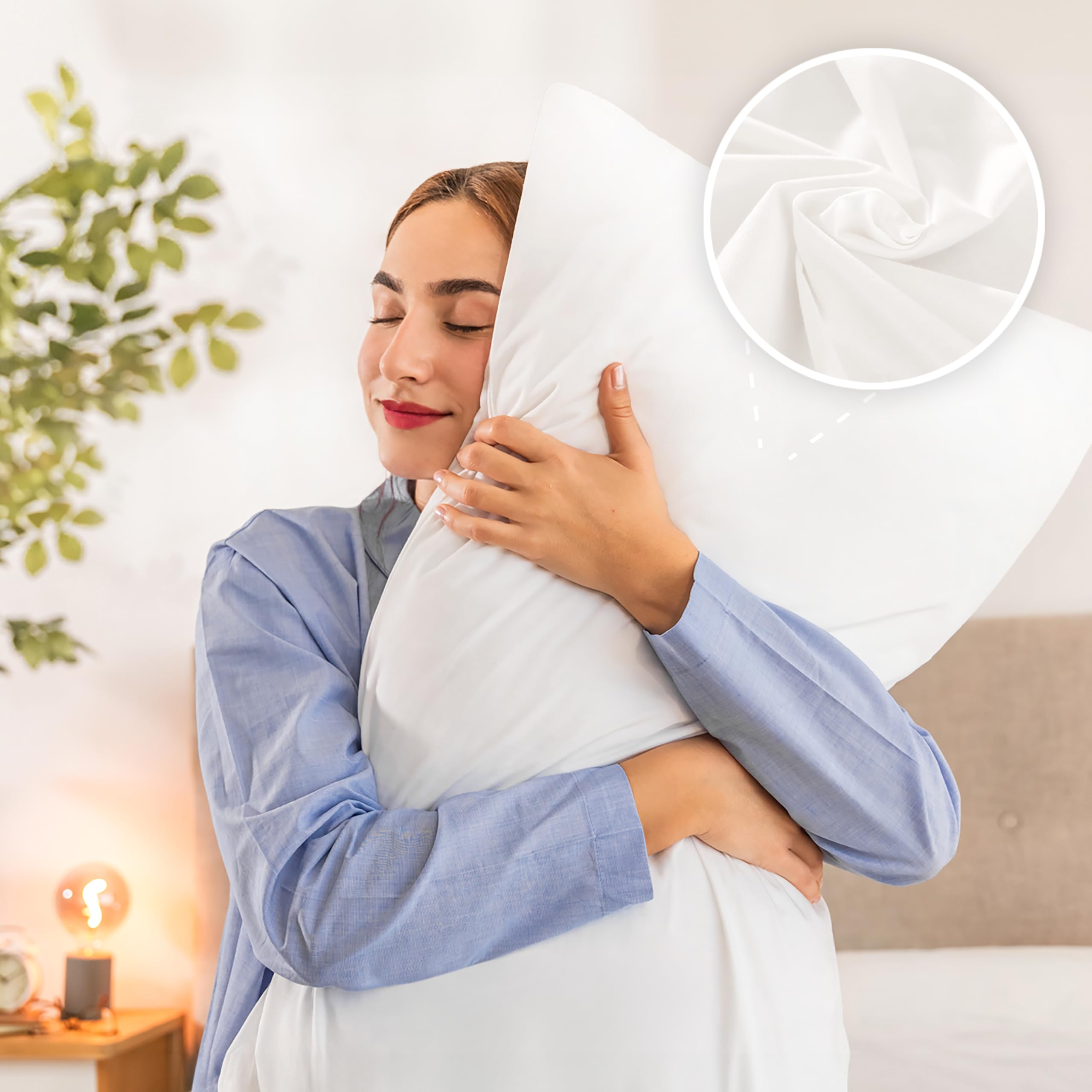 Cecotec Funda De Almohada 70x45 Protectpil 1000. de Algodón de Rizo Transpirable E ImpermeableTratamiento Antiácaros. Cremallera Lateral. Lavado Fácil. Fabricado España Certificado Oekotex
