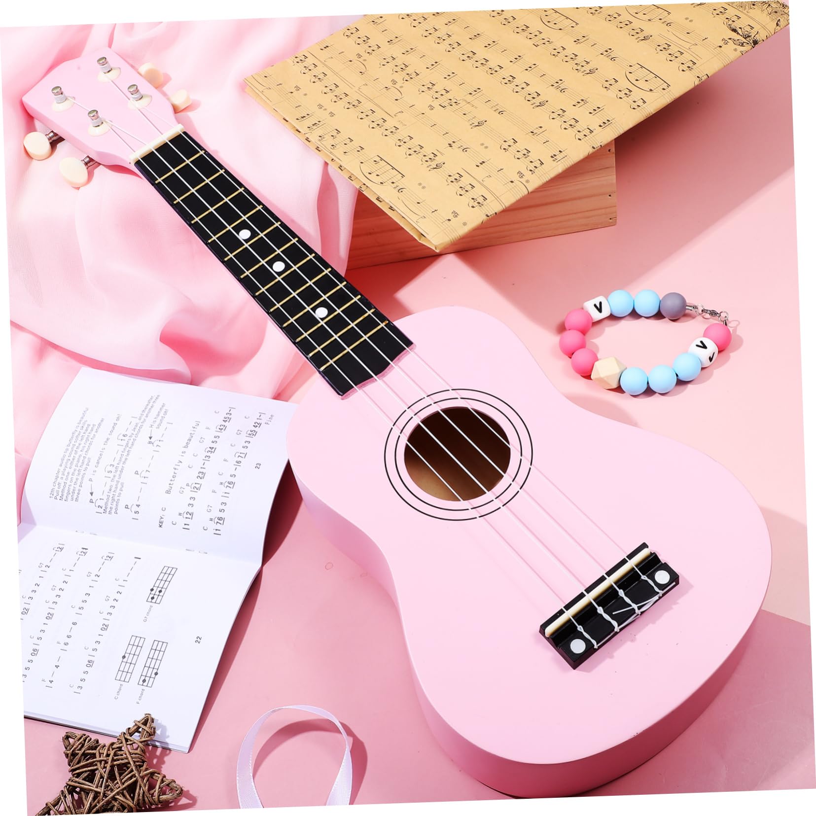 Ukulélé de Tilleul avec Sac Cordes de Rechange et Médiator Instrument Musical pour Garçon Fille et Adultes pour Débutants