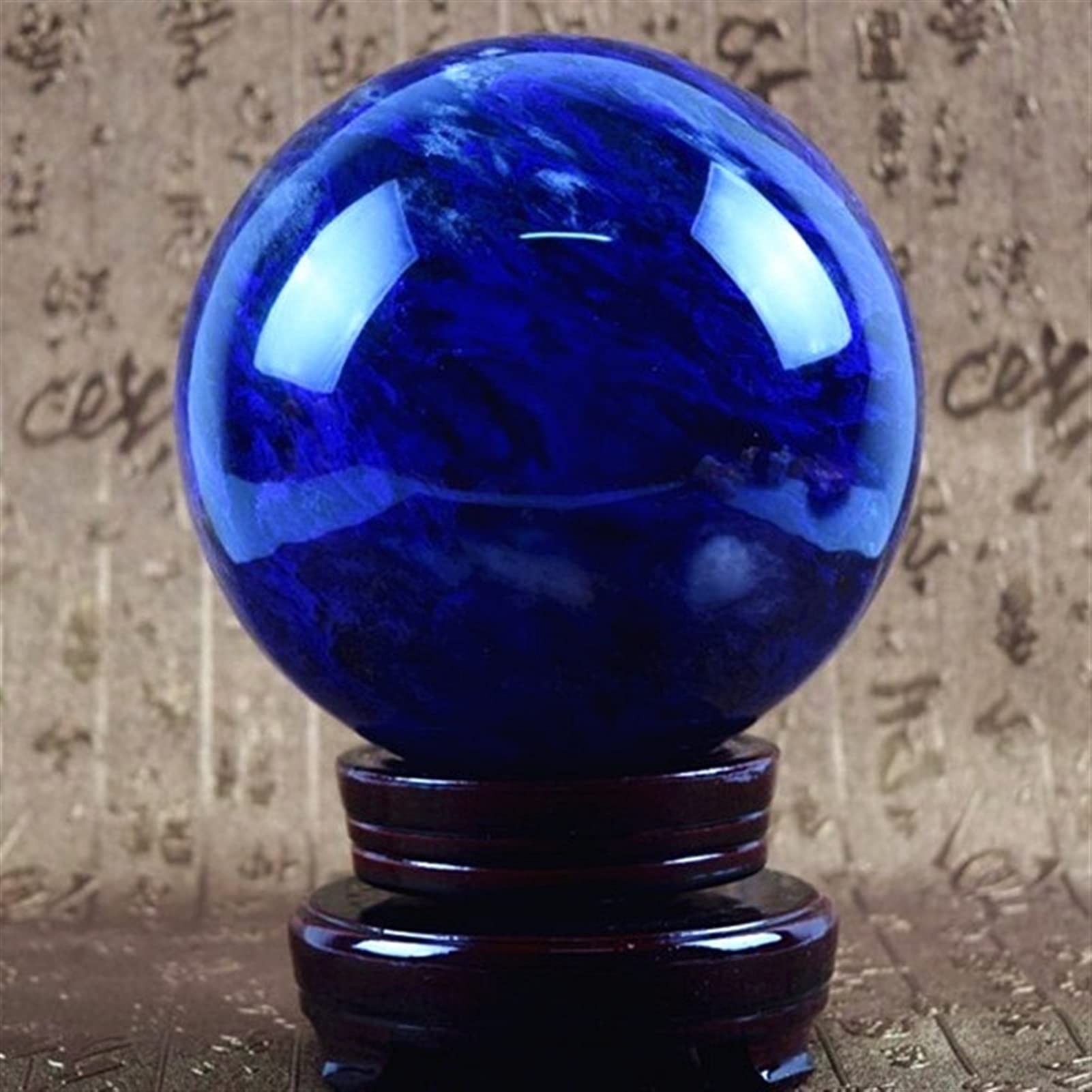 AARTERZZA Crystal Ball Smelting Blue Feng Shui Ornaments Transfer Beads Lucky Town House Ball(15cm)