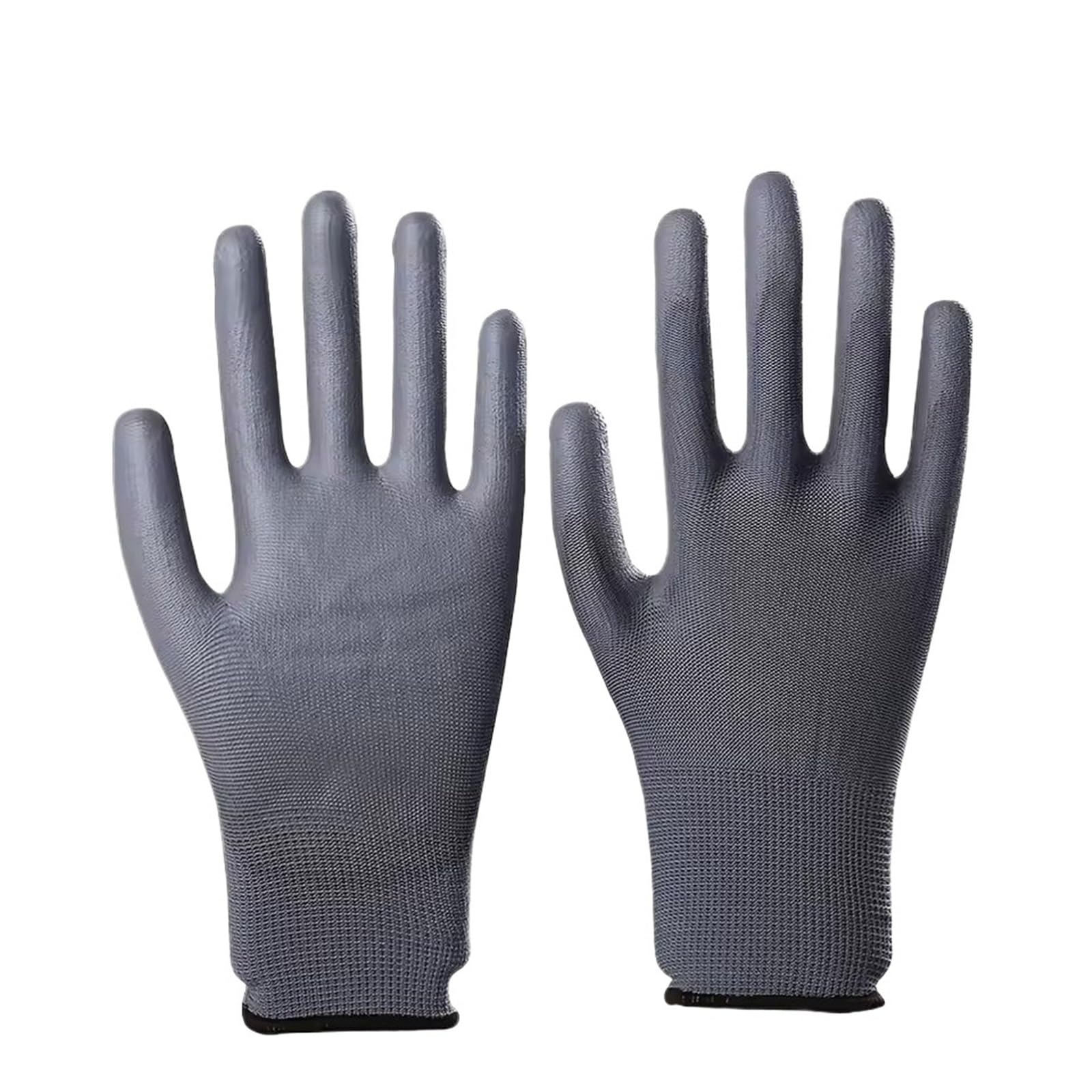 Guanti Da Lavoro Antiscivolo Guanti da lavoro rivestiti in PU sul palmo for l'edilizia e il giardinaggio(Grey 30 pairs,S)