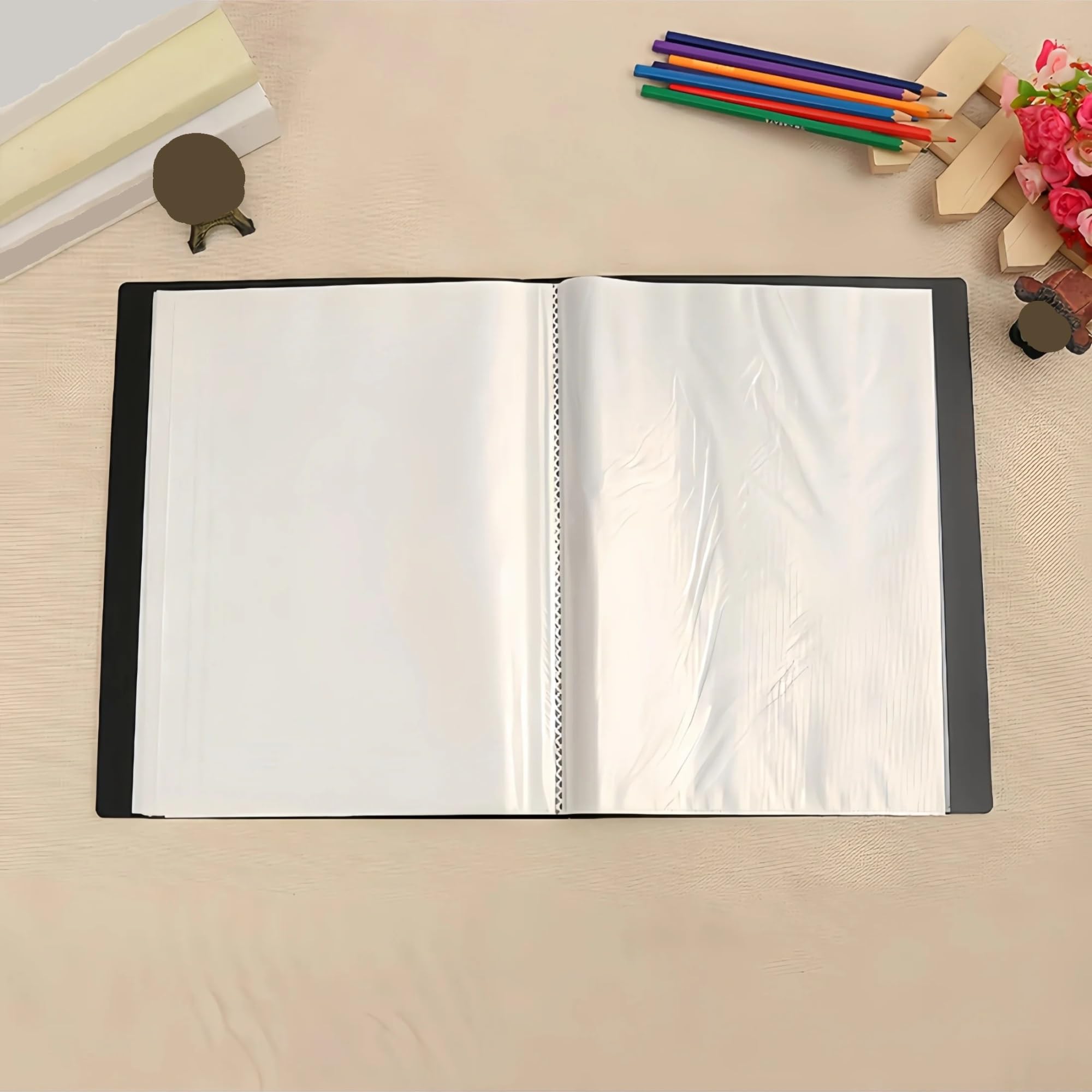 2PCS A4 Organ Folder Für Mappe/Portfolio | Office Multi Layer Folder Paper Storage Organ Bag(Red)