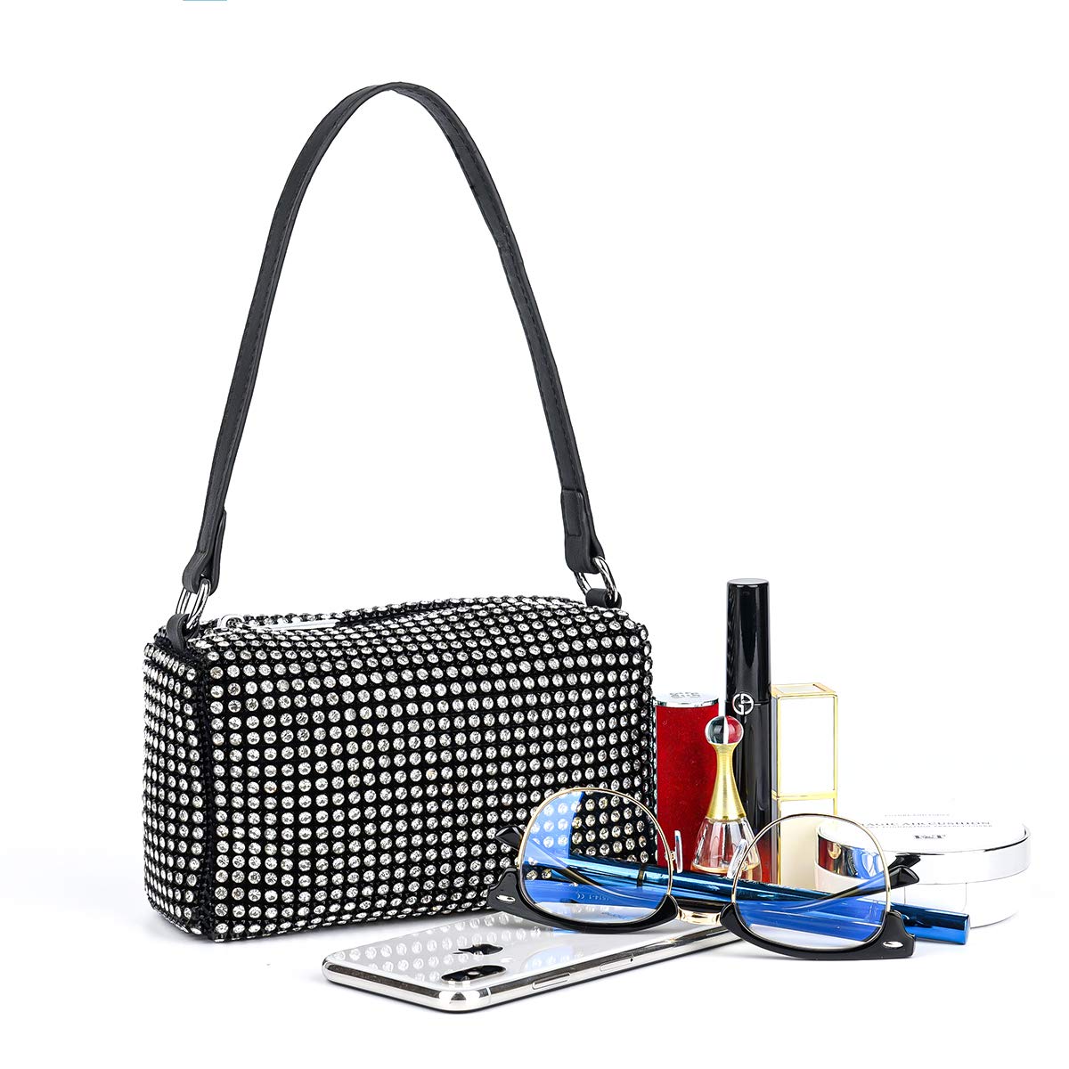 Bling Bling Crystals Evening Clutch Bag for Women Girls Sparkling Crossbody Bag Wedding Prom Party Club Purses Handbags