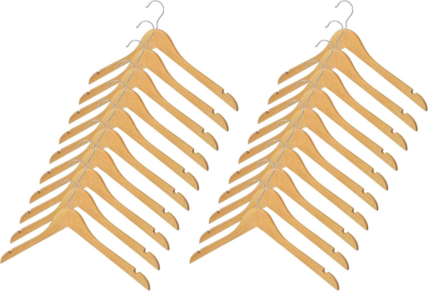 Whitmor Natural Wood Dress or Shirt Hangers (Set of 5) (Pack of 2)