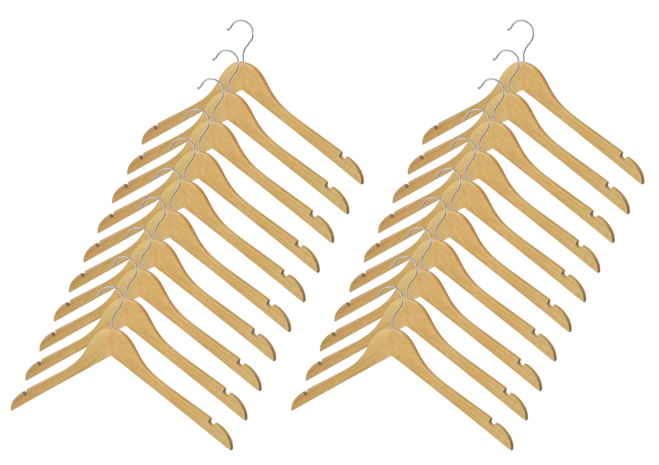 Cintres en bois de finition lisse Whitmor pour la protection durable des chemises et robes