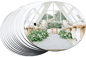12 Acrylic Round Mirror Centerpieces for Glamorous Table Decor