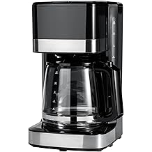 Amazon Basics 12 Cup Drip Coffee Maker, Coffee Machine with Glass Coffee Pot (1.9 Qt), Auto Shut-off, Auto Pause, Removable Filter Basket, Black &amp; Silver
