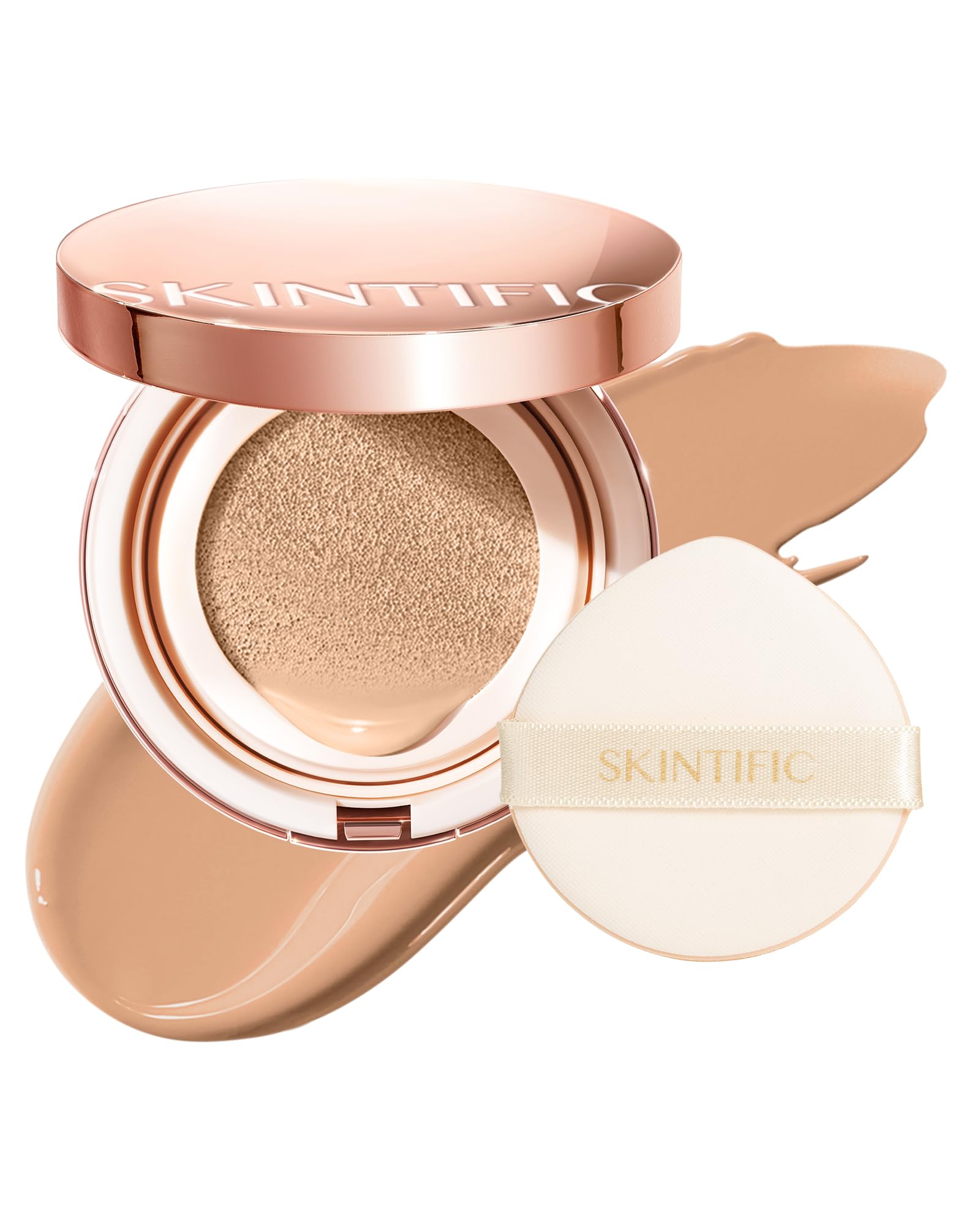 SKINTIFIC Cushion Foundation | Cover All Perfect Air Cushion | SPF 35 PA++++ | Oil-Control Waterproof Fondation Sweatproof Matte Finish Poreless Foundation Flawless BB Cream CC Cushion Makeup