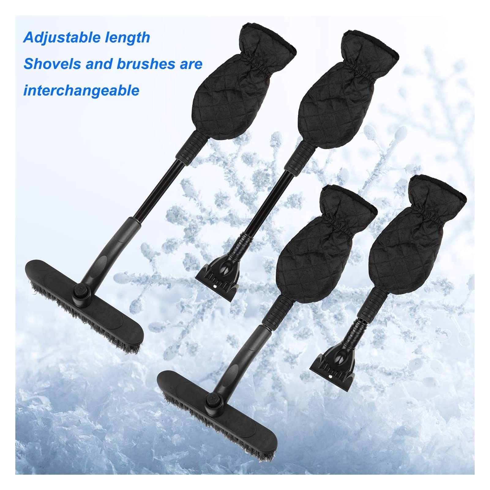 XMING Guanto di rimozione della Neve Raschietto Foderato di Spessa Raschietto di Ghiaccio in Pile Snow Snow Snow Snow Snow Pennello for Auto Auto SUV. Camion