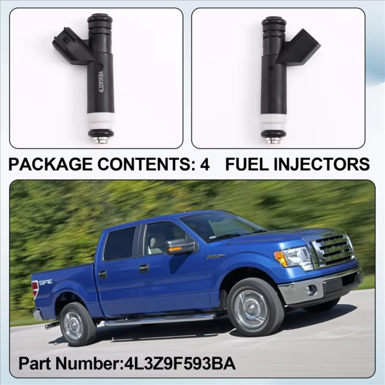 Gicleur Injecteur Buses D'injecteur Carburant Voiture 4 Pièces Ensemble D'accessoires Moteur Automobile 4L3Z9F593BA Compatible Avec Mercury Pour Mountaineer 2004 2005