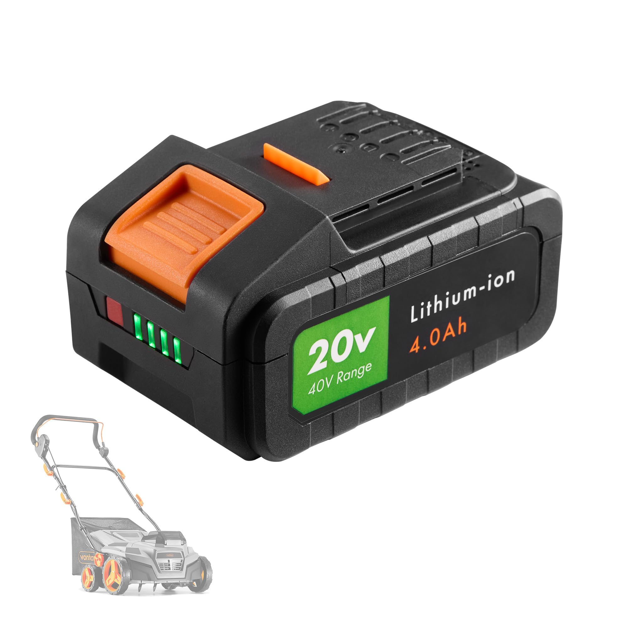 VonHaus 20V 4Ah Battery for Cordless Scarifier 40V – Spare Replacement Part