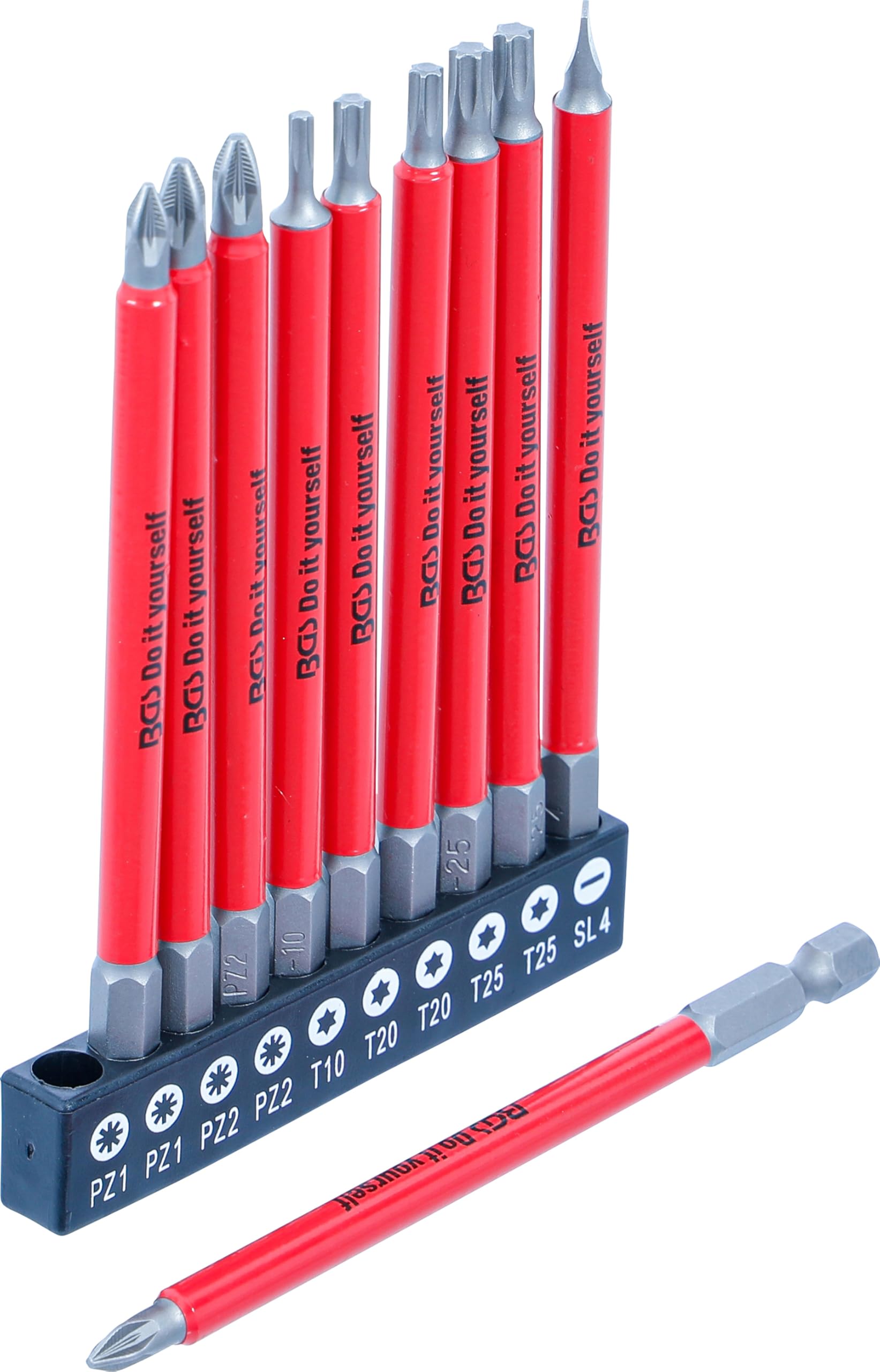 BGS DIY 20812 | Anti-Slip Bit Set | Magnetic | 110 mm | 10 pcs.