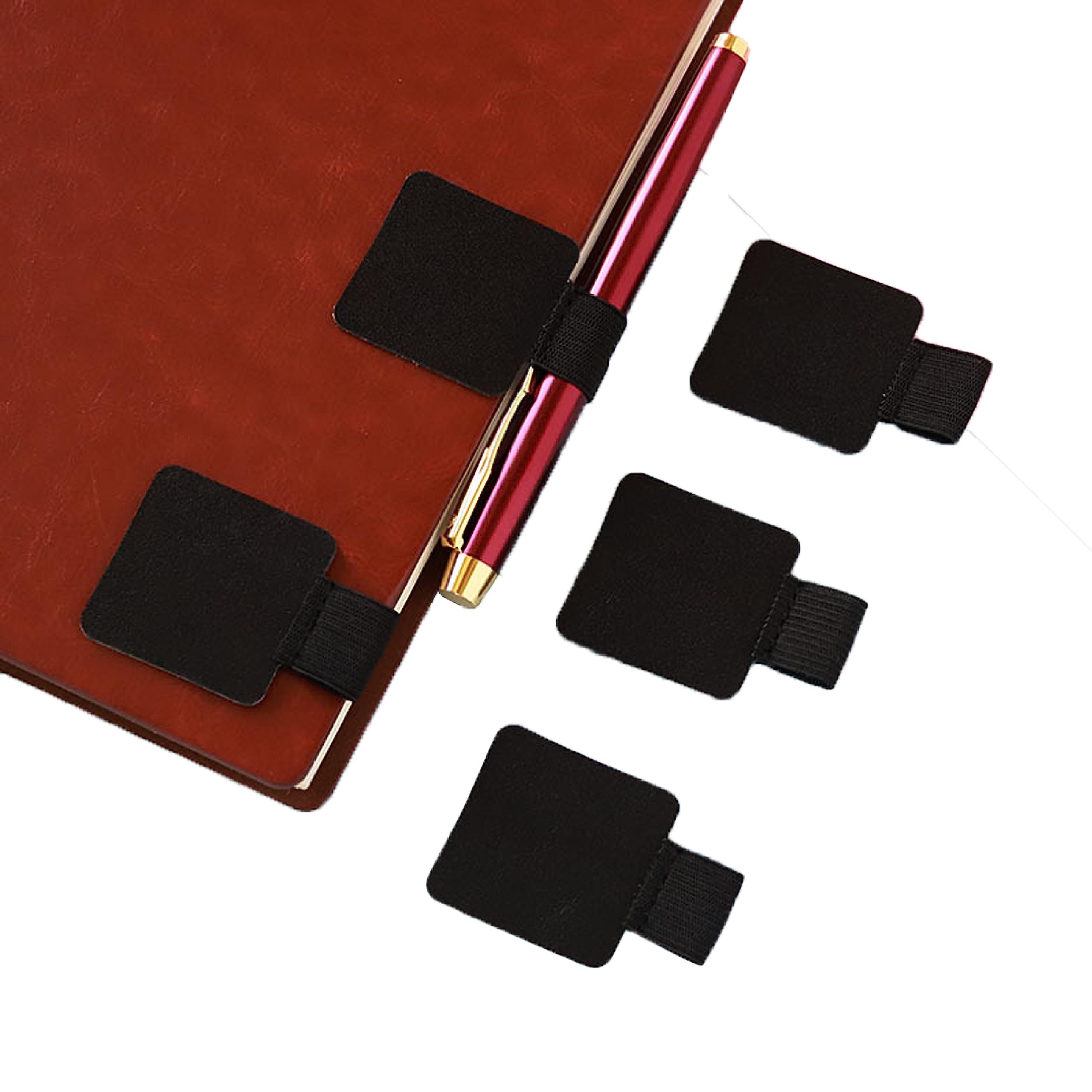 Portamatite Autoadesivo Per Notebook | Set 5 Pezzi Nero, Elastico, Regolabile - Foto 4