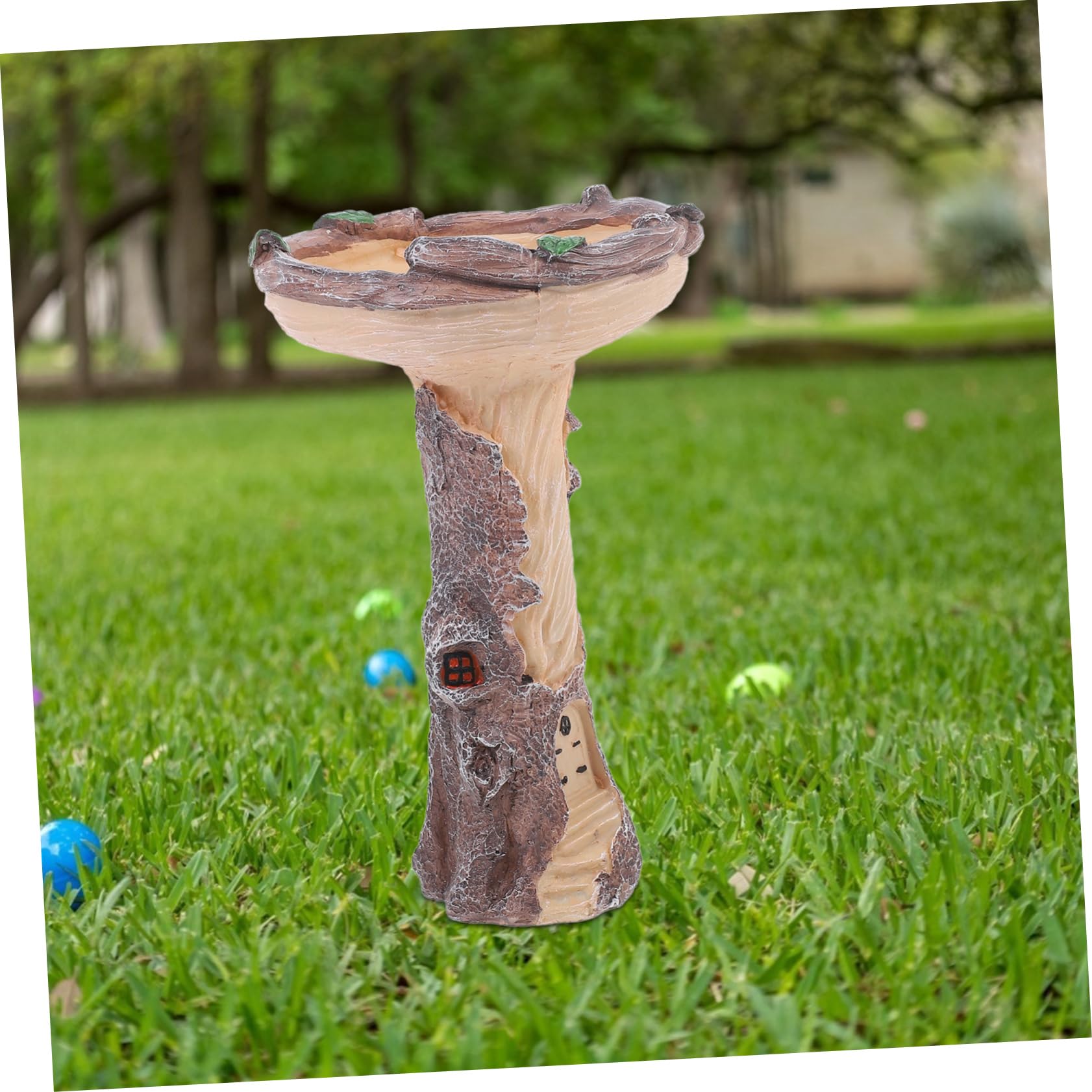 POPETPOP Mangiatoia per Uccelli da Esterno Vasca da Bagno Mangiatoia per Uccelli Decorativa da Giardino per Patio Robusta Vasca da Bagno per Uccelli in Resina