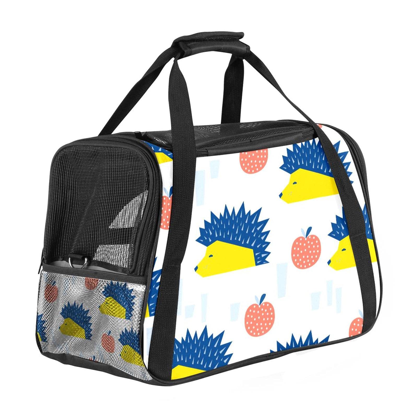 Sac de transport pour chat et lapin portable jaune et bleu corail approuvé pour les vols