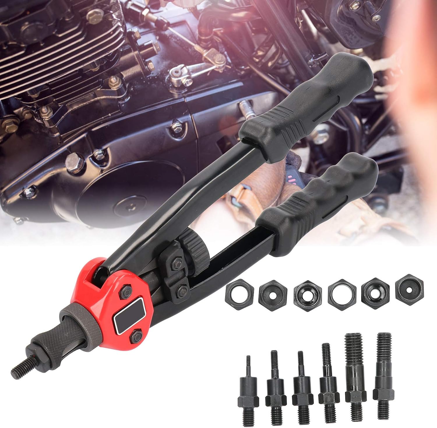 BT605 Hand Rivet Gun Heavy Duty Manual Riveter Set Iron Alloy Easy Automatic Rivet Tool for Automotive Manufacturing Industries