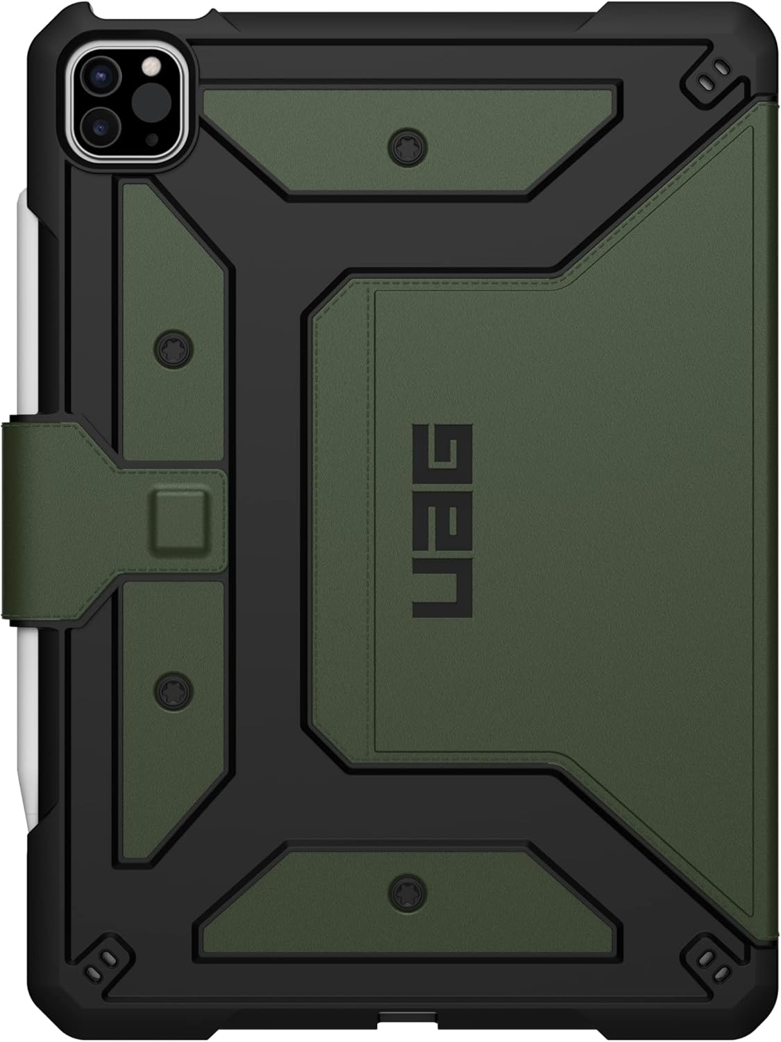 URBAN ARMOR GEAR UAG Designed for iPad Air 10.9 inch Case iPad 5th Generation 2022 Case Green Olive Rugged Smooth Exterior Multi-Angle Viewing Folio w/Pencil Holder Metropolis SE Protective Cover