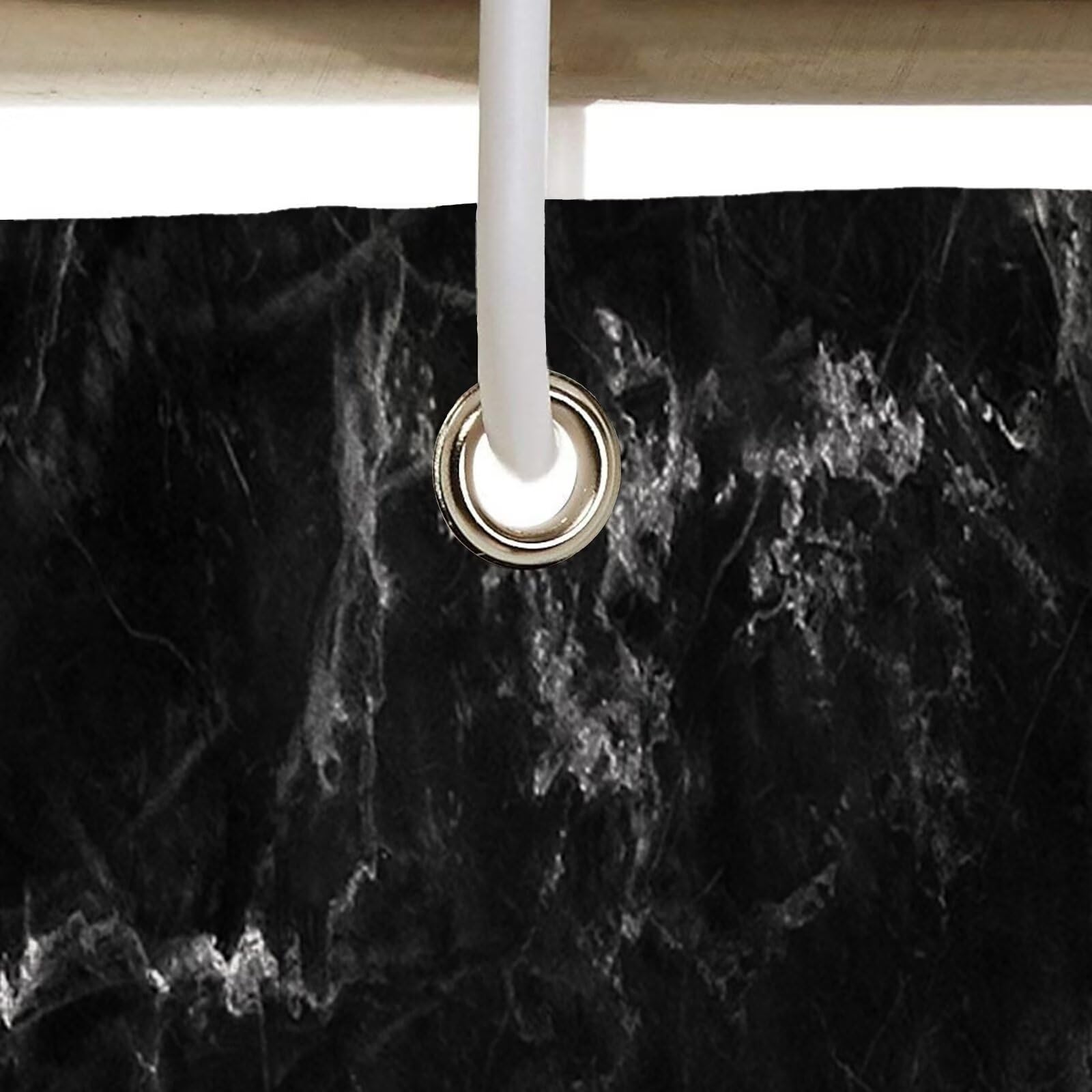 Noir Rideau Douche 180x210cm Rideau de Douche Rêve Shower Curtain – Impression Polyester Tissu – avec 12 Crochets – Tissu Lavable en Machine – Imperméable – pour Salle de Bain – Hôtel D#350