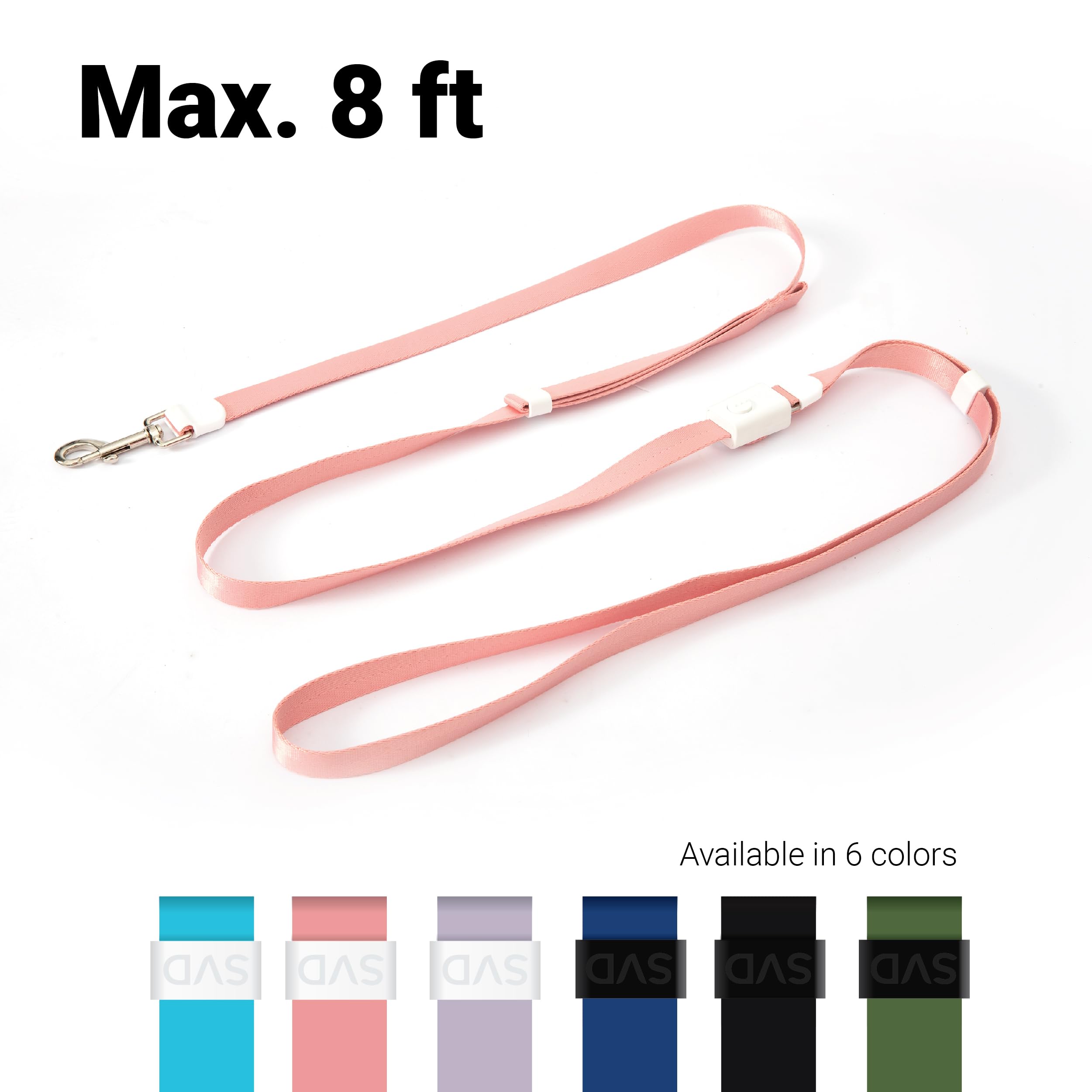SVD.PET 4-in-1 Hands Free Dog Leash, Versatile Crossbody & Waist Dog Leash with Easy Release Buckle, 8 Feet Long, Pink - Image 2
