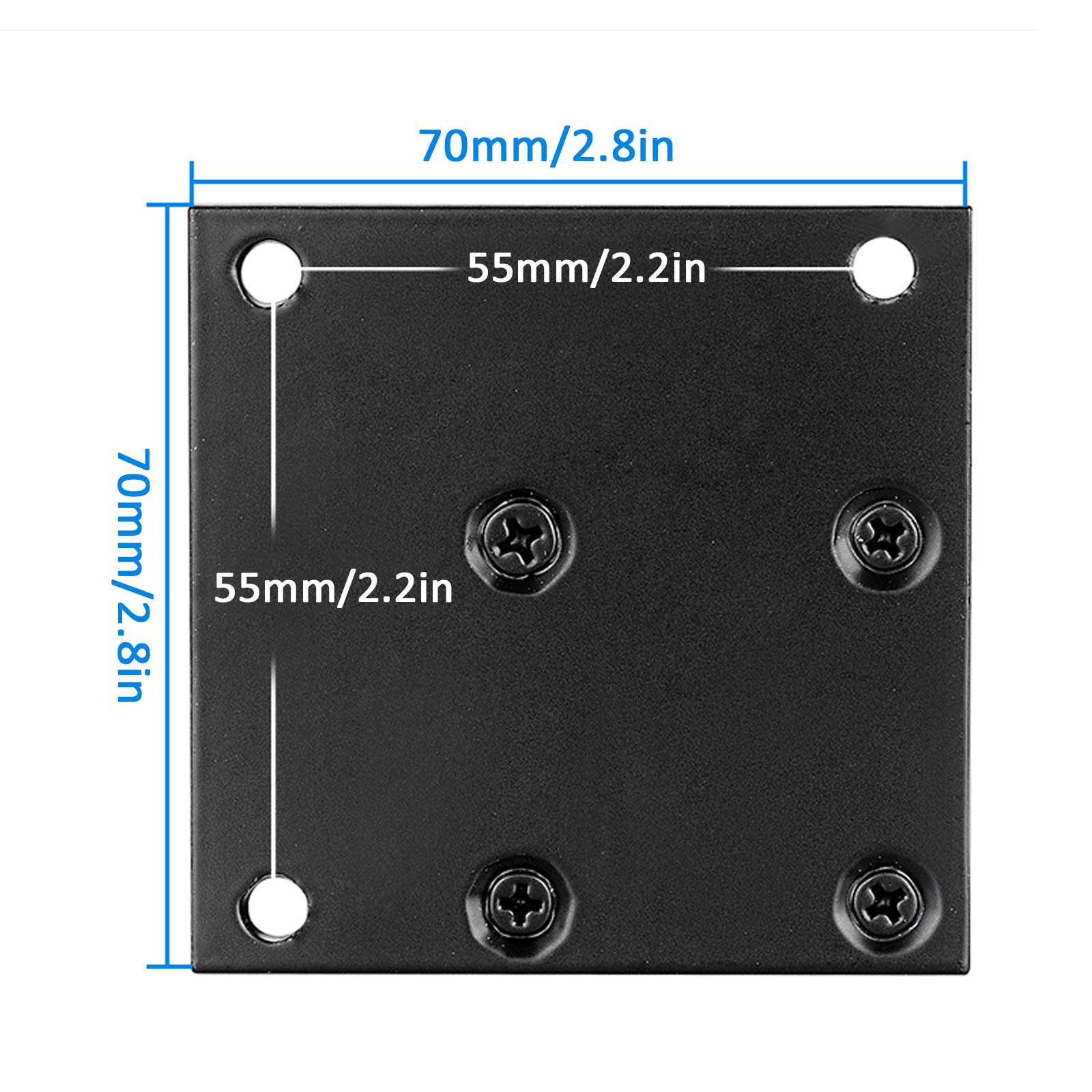 Regulowane nogi meblowe ze stopu aluminium do kwadratowej sofy stolika kawowego szafki łazienkowej 0 15 mm wysokość matowy czarny zestaw 4 (5 cm / 2in/2 cale) ze śrubami