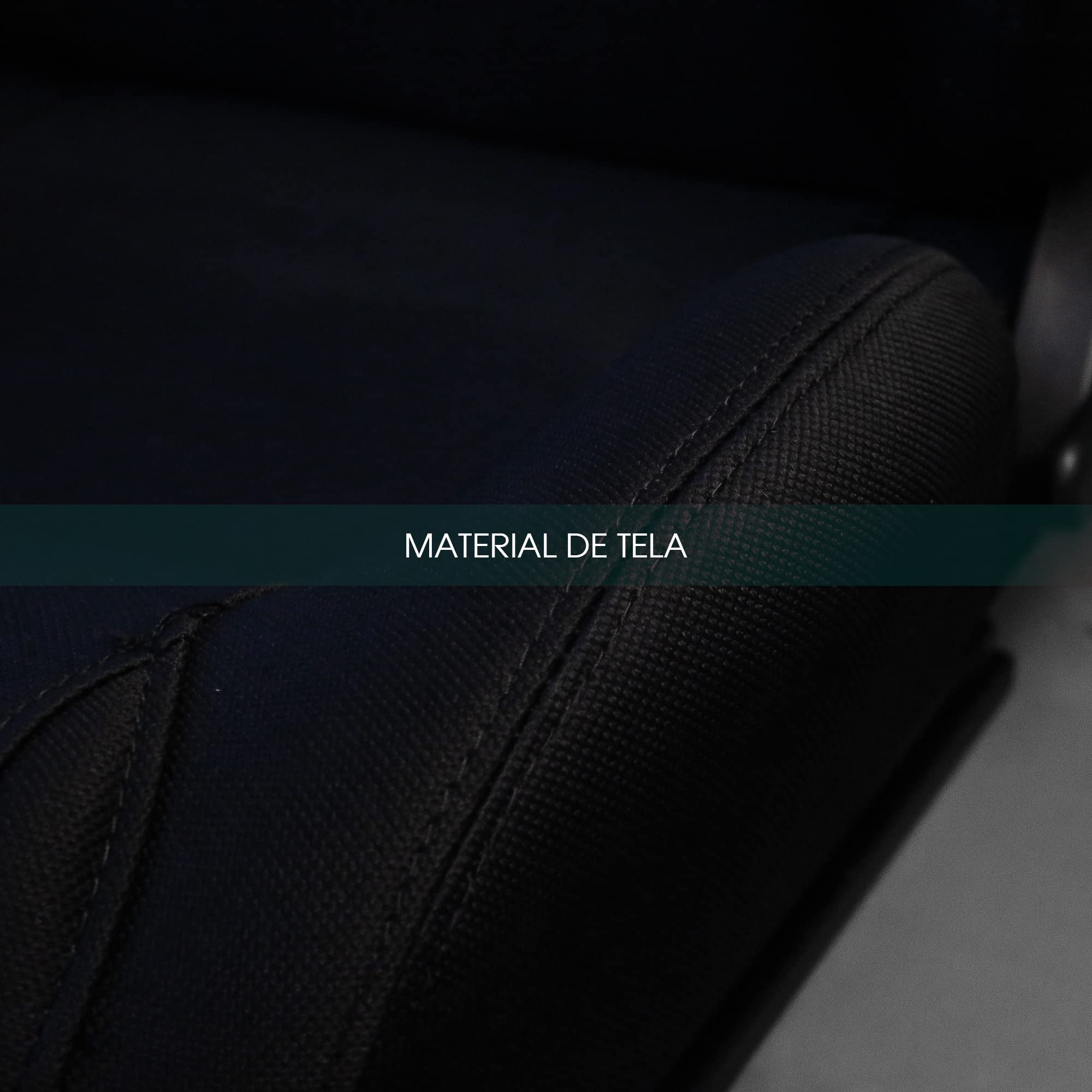 M MODAUTO Asiento Deportivo Coche, Semibaquet Deportivo Ajustable, de Tela, con Ríeles Incluidos, Conductor y Pasajero, Universal para Coche y Simulador de Conducción, Modelo N101BKLR, Tela Negra