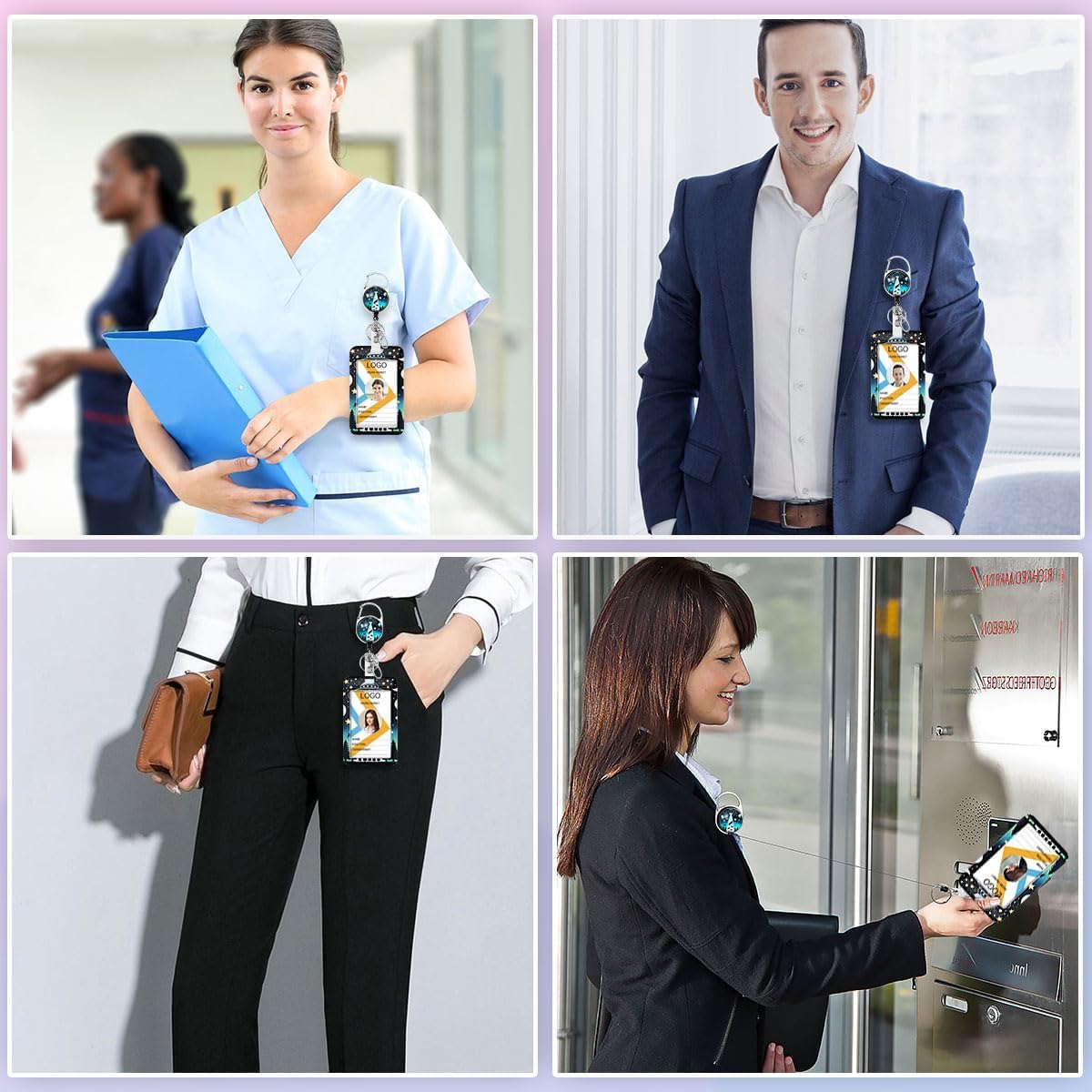 Funny UFO Lanyard with ID Badge Holder,Retractable Badge Reel,Carabiner Badge Reel Key Holder,Breakaway Lanyard with Vertical ID Card Holder for Nurse Teacher Student Office Staff - Image 6