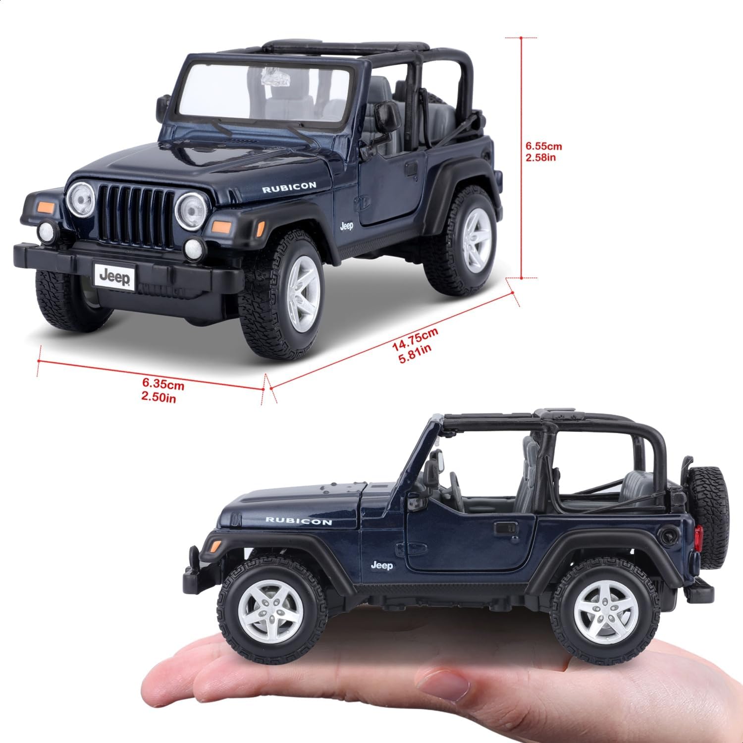 Maisto 1:27 Scale Jeep Wrangler Rubicon Diecast Vehicle (Colors May Vary)