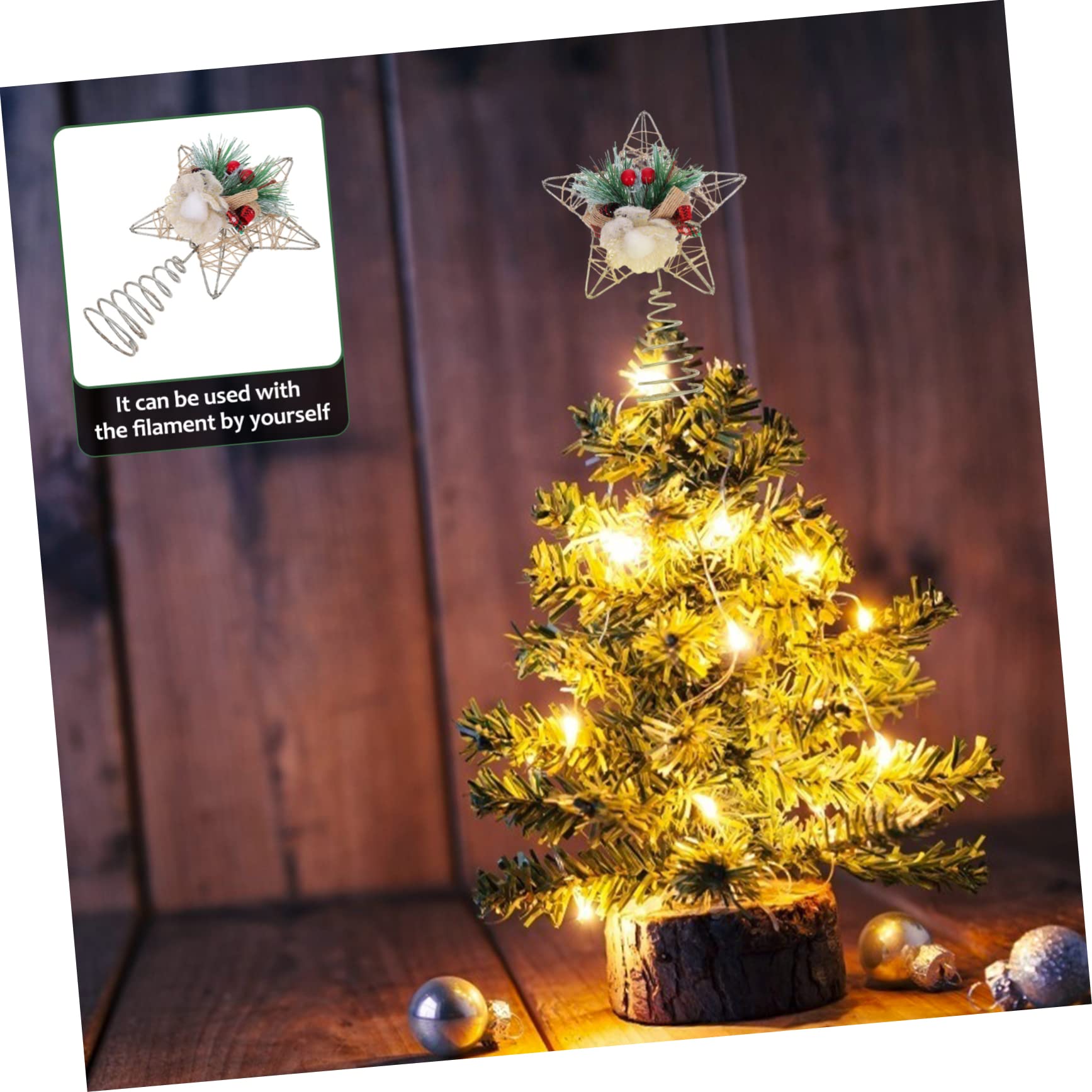 Zerodeko 4 Pièces Étoile De Sapin De Noël Décoration d'arbre De Noël Décor Suspendu Extérieur Haut De Forme d'arbre De d'arbre De Bethléem Le Fer Unique Articles De