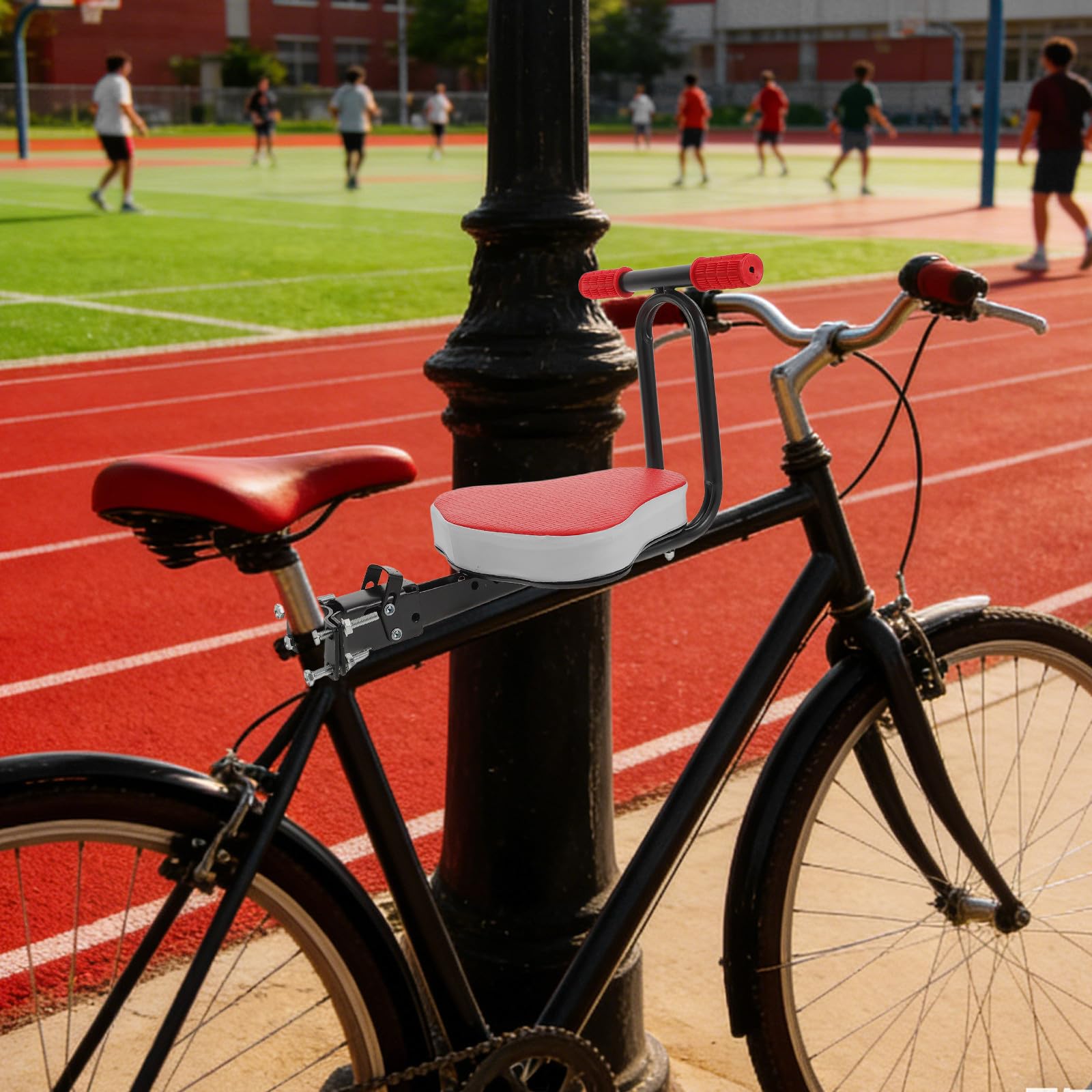 UPKOCH Fotelik rowerowy dla dzieci montowany z przodu: kierownica i fotelik rowerowy dla dzieci – przedni dziecięcy do montażu na rowerze dla dorosłych, dla chłopców i dziewcząt w wieku 2–7 lat,