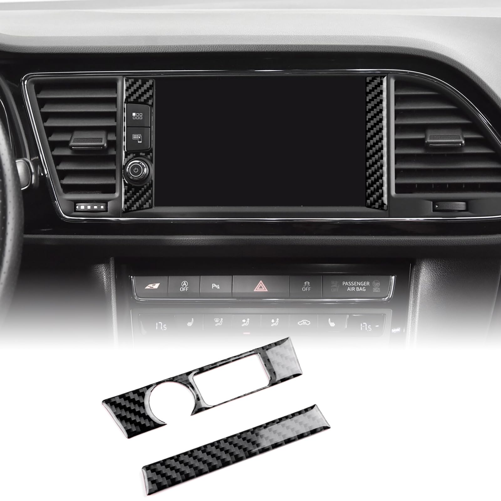 Copertura In Fibra Di Carbonio Per Fiat Panda (2013-2025) - Adesivo Per Pannello Controllo Climatizzatore