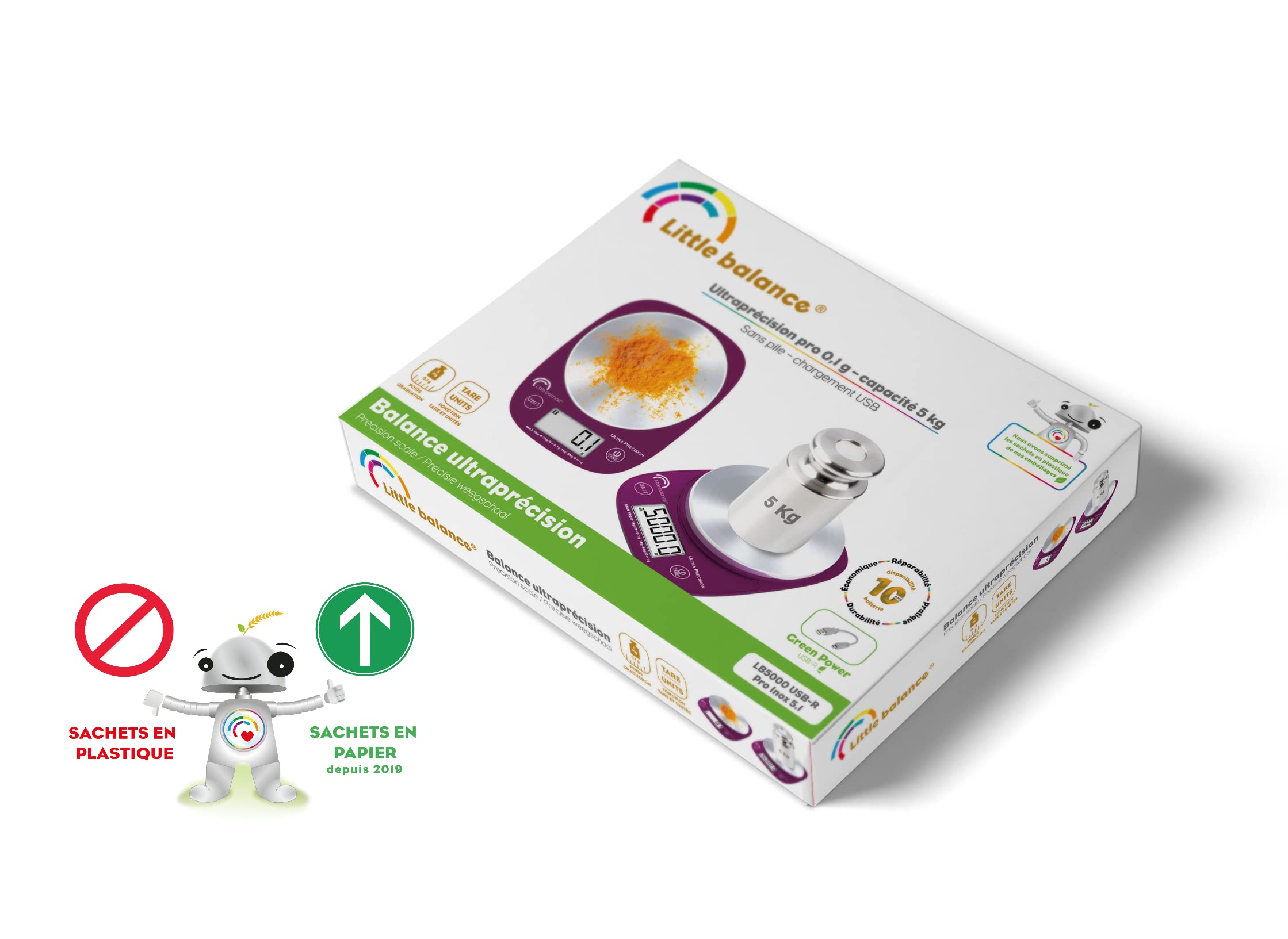 Bilancia Da Cucina - Lb 5000 Pro Inox 5.1 - Ultraprecisione - Usb - Riparabile