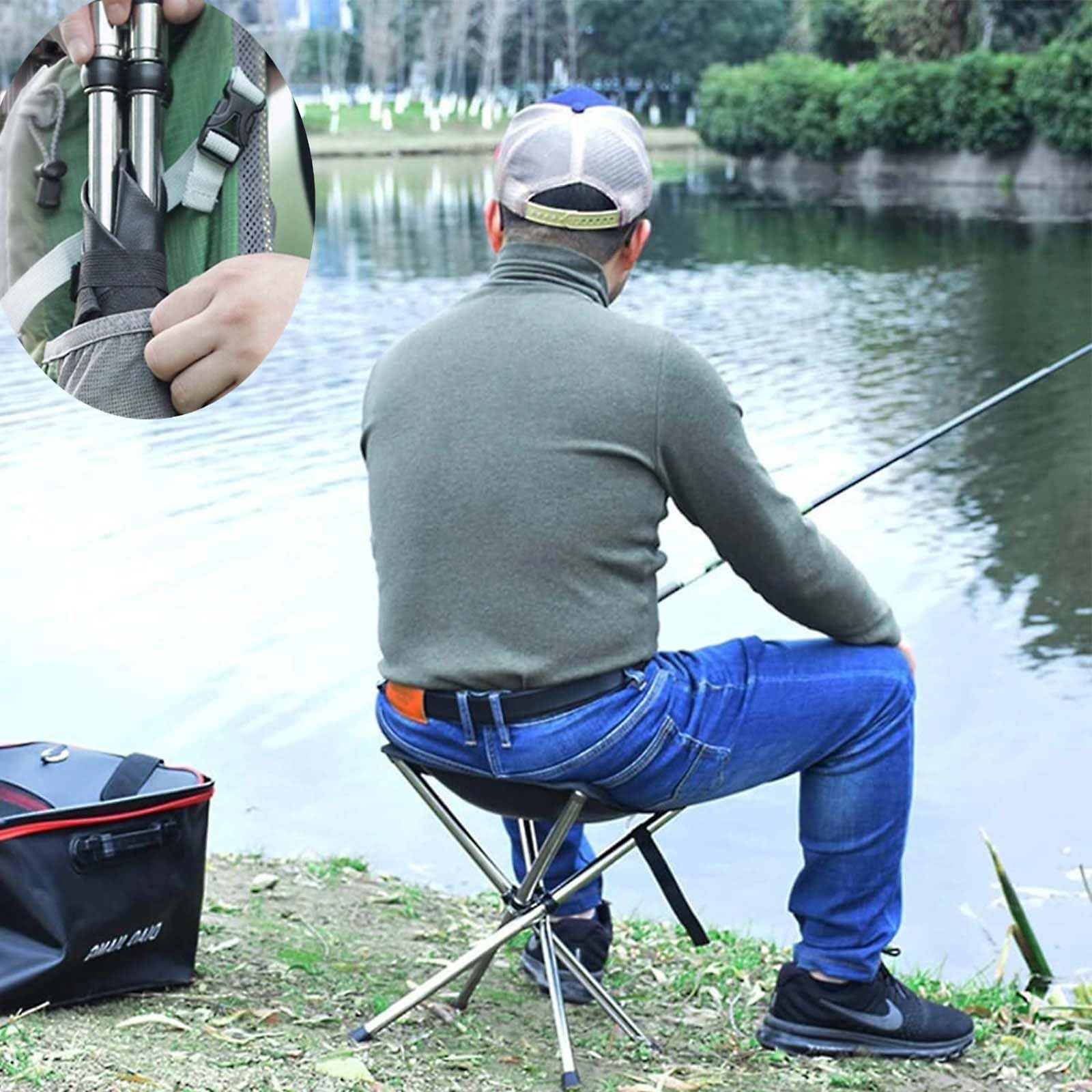 Tabouret Pliant Portable et Léger, Camping Pliant Tabourets, Tabouret Pliable Télescopique Mini Chaise pour Le Camping en Plein air, Pêche, Pique-Nique, Randonnée, Voyages, Plages, Parcs